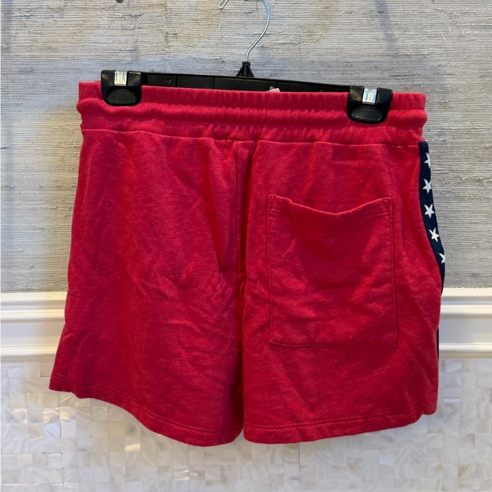 NWT new large fits medium Anthropologie sundry terry shorts red white blue stars - Picture 7 of 14
